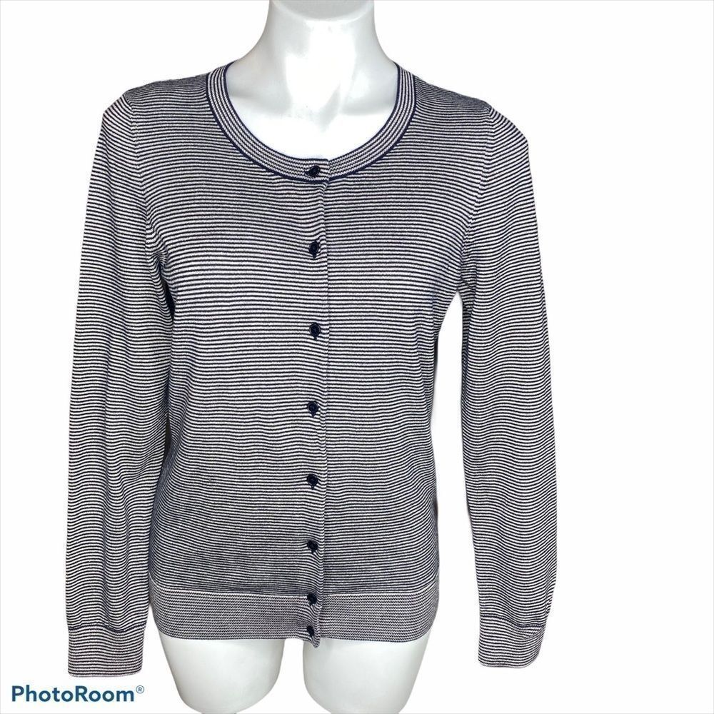 Talbots metallic  striped cardigan